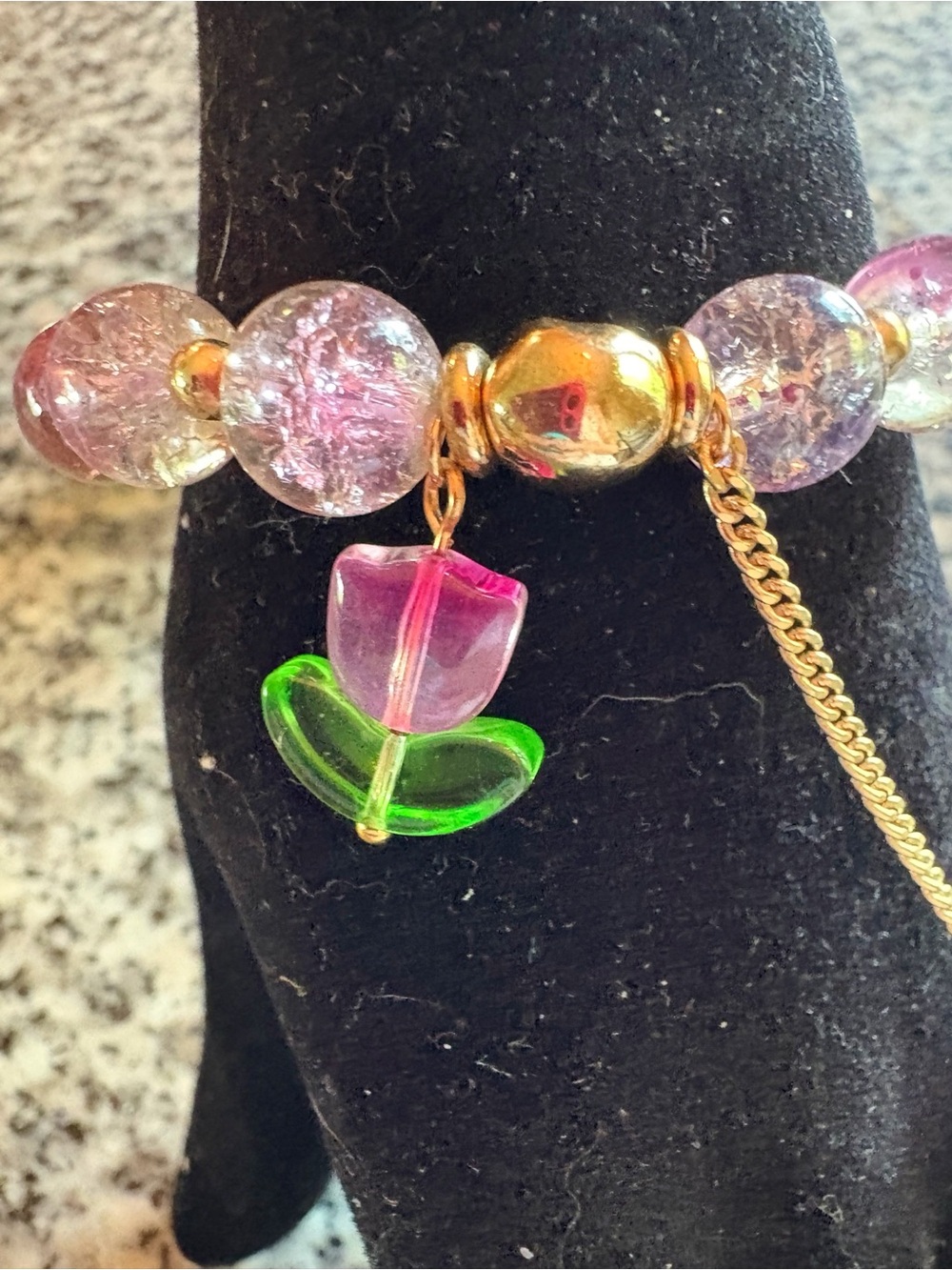 ♥️💖 NEW Floral Beaded Stretch Bracelet - Picture 3 of 7